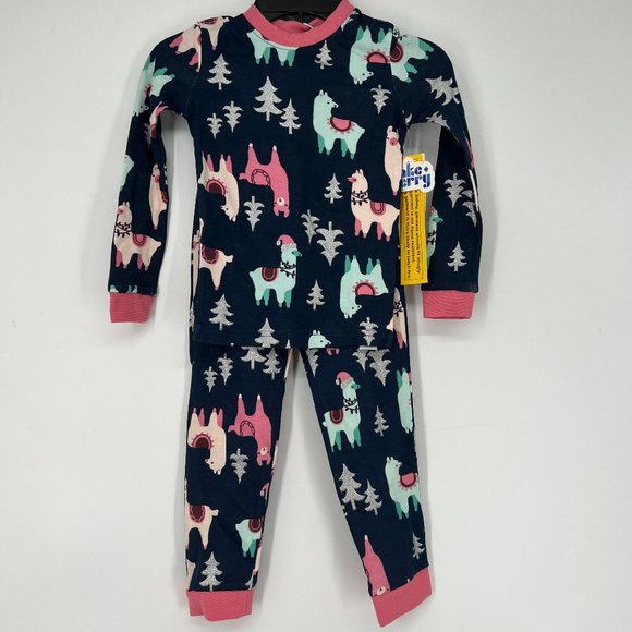 Tucker + Tate Kid's Sleepwear 2Piece Llamas Christmas Pajama Sets Navy 5Y NWT - Picture 1 of 6
